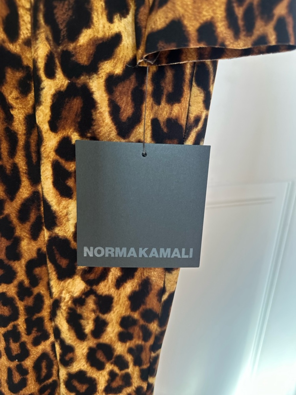 Norma Kamali Leopard-Print Long-Sleeve Midi Dress - Brown/Black - Picture 15 of 16
